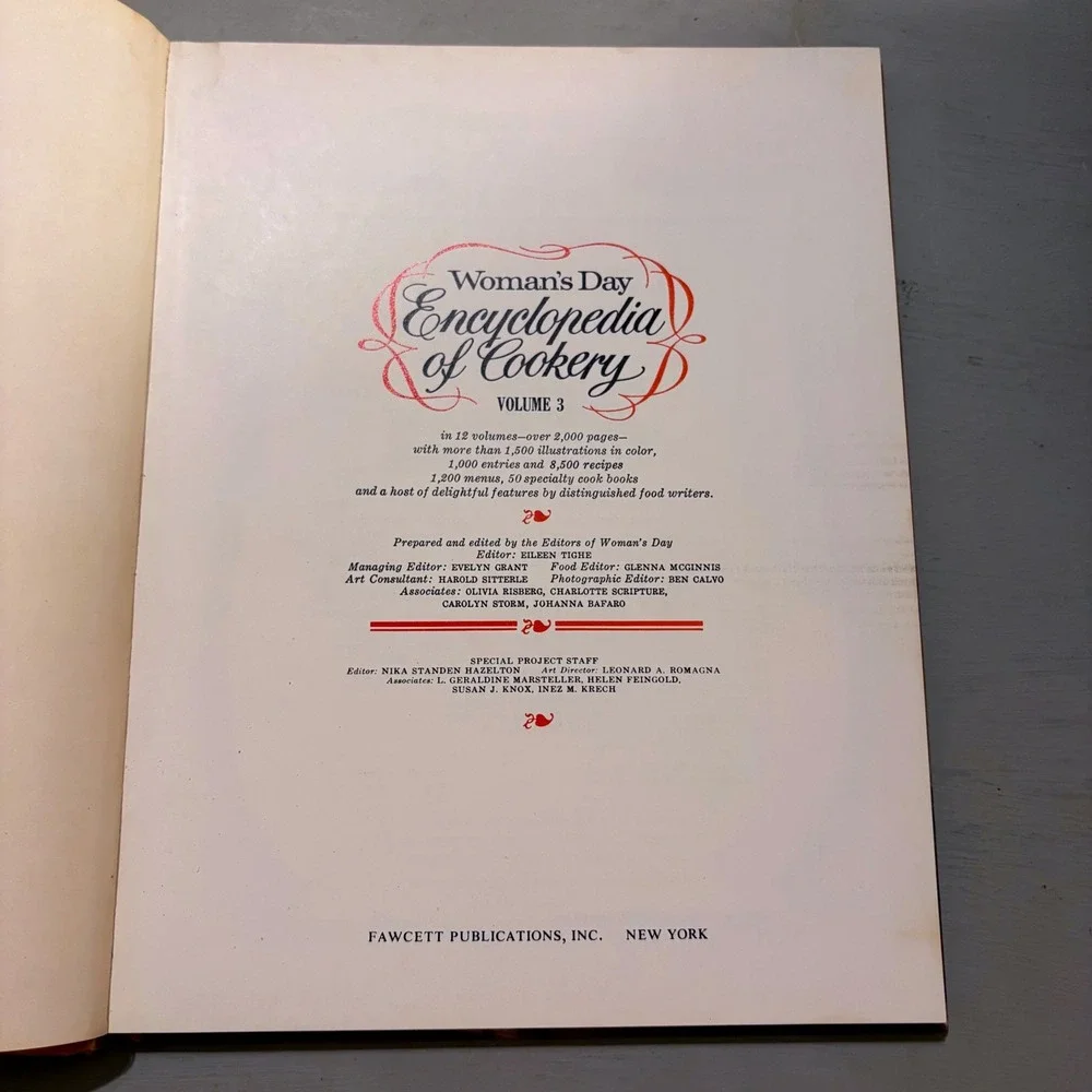 Vtg 1966 Womans Day Encyclopedia of Cookery Vol 3‎ Retro Mid Century Decor